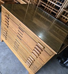 Antique Hamilton Blueprint 10 Drawer Flat-File Cabinet
