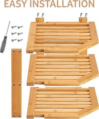 RoyalHouse Bamboo 3-Tier Corner Shelf Organizer for Countertop &