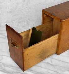 Antique Quartersawn Oak Library File Card Catalog Cabinet by Shaw-Walker