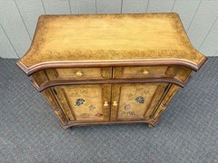 67582 Hand-Painted Tuscan Style Console Cabinet with Fruit Motif