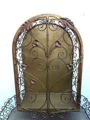 ART NOUVEAU DISPLAY CABINET NICHE WALL ART WROUGHT IRON RARE 1900 HOUSE ALTAR