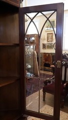 Vintage English Edwardian Style Mahogany Inlaid Corner Cabinet