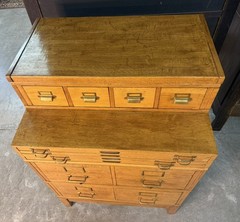 Antique American Quarter-Sawn Oak Stacking Flat File Drawer File Cabinet 1915