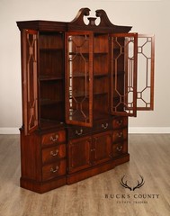Henkel Harris Chippendale Style Mahogany China Cabinet Breakfront