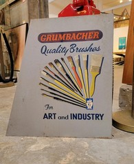 Vintage Industrial / Commercial Fixture Paintbrush Point of Sale Cabinet Art