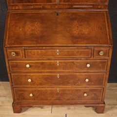 Georgian style double-body trumeau wood 20th century bureau desk bookcase