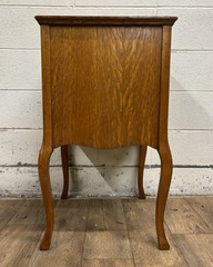 Antique Quarter Sawn Tiger Oak Music Cabinet Record Cabinet Side Table
