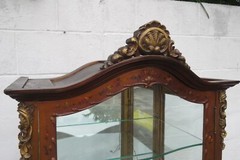 French Late 1800s Painted Vitrine Display Curio Cabinet Cupboard 5607
