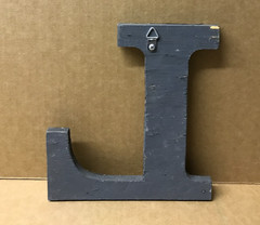 Decorative Salvaged Tin Ceiling 8″ Patchwork Shabby Silver Letter L Old 197-26B