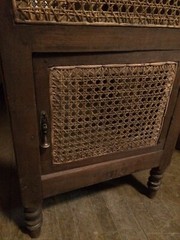 RARE Antique 1800s ? Cane Hamper Wood Cabinet Shipping Ok Oriental Chinese ?