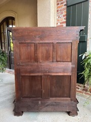 Antique French Cabinet Wine Liquor Greek Key Walnut Regency Sideboard c1890