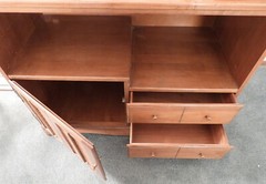 Mid Century Mod American Solid Rock Maple Shutter Door Cabinet Hifi Console Bar