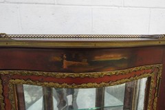 French Late 1800s Hand Painted Vitrine Display Curio Cabinet Cupboard 6078