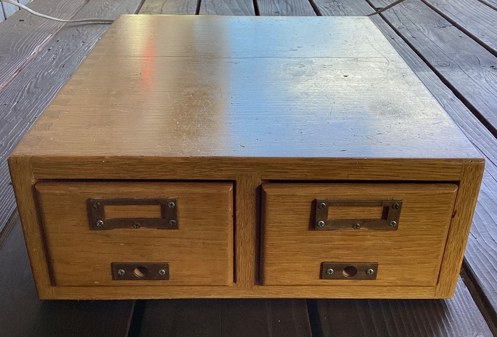 Vintage Oak Library Card Catalog By Gaylord Bros (Please Read Description)