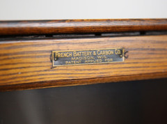 Vintage Antique Oak Display Case apothecary drawer Cabinet Batteries Flashlights