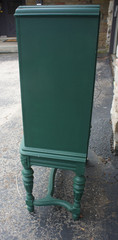 Vintage KOLSTER RADIO Brandes repurposed forest green wine cabinet
