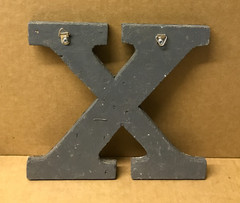 Decorative Salvaged Tin Ceiling 8″ Patchwork Shabby White Letter X Metal 189-26B