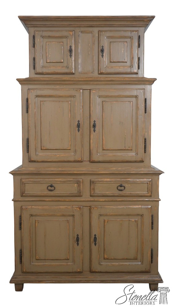 70896: WOODLAND Large Country Distressed Painted Cabinet