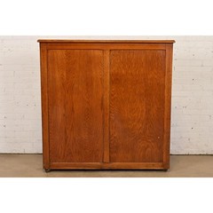 Antique Mission Oak Arts & Crafts Standing Map Case, Circa 1900