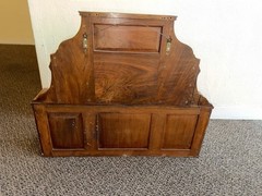 Antique Victorian English Wall Cabinet or Hutch With Burled Wood