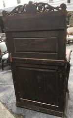 VICTORIAN OAK BEVELED GLASS GRIFFIN CABINET, R. J. HORNER
