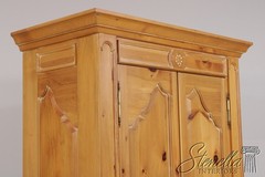 L73541: Chippendale Distressed Washed Pine Bar Cabinet