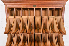 Antique Arts & Crafts Oak 42-Drawer Card File Cabinet, Circa 1900