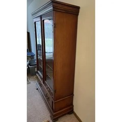 Turn of the Century 2 Door Five Shelf Bookcase & Drawers in Art Nouveau Design