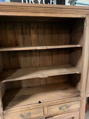 Late 1800 antique oak pie safe, a utilitarian cupboard designed for storage