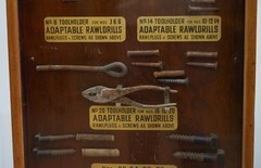 VERY RARE 1950’S RAWL PLUG SALES CABINET WITH TILL DRAWERS AND DISPLAY SECTION