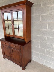 KINDEL FURNITURE CHIMNEY HILL CHERRY SHAKER STYLE 2 PIECE DUTCH CUPBOARD