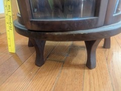 Vintage Bow Front Wall Curio Display Cabinet Bowed Glass Miniature Case 23 x 13
