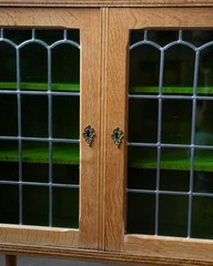 Kjærnulf Style Danish Oak & Stained Glass Cabinet