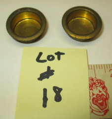 HOOSIER CABINET TAMBOUR / ROLL DOOR FINGER CUP PAIR BRASS LOT #18