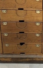 Antique 19th Century Amberg’s Oak Postal Service Letter File Cabinet 30x13x43