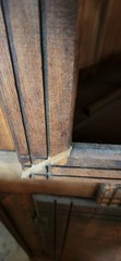 VTG Antique Wood Corner Cabinet China Press Bubble Glass Primitive Knotty Pine