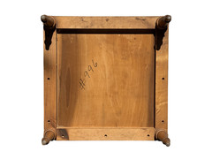 Vintage French Walnut & Burl Wood Side Cabinet Table w/ Brass Accents