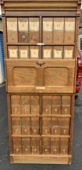 Woodruff Blaine County Idaho Antique Oak File Cabinet 36 Drawer Pull Down Desk