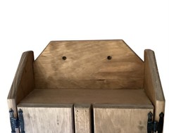 Rustic Solid Wood Hanging Medicine Spice Cabinet Primitive Custom VTG Hearts