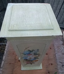 VTG RARE OOAK HAND PAINTED COUNTRY FLORAL CAB. PEDESTAL SOLID WOOD 30×12″New(?)