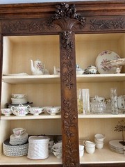 Early 19th Century Louis XV French Provincial Oak China Cabinet or Buffet Deux C
