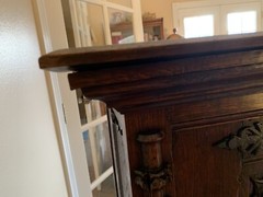 Antique Carved Wood French Gothic Oak Music Cabinet