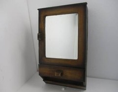 Kitchen Apothecary Medicine Bathroom Wall Cabinet Ornate Hand Carved Wood Bevele