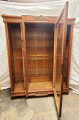 French Inlaid & Ormolu Mounted Display China Cabinet Display Breakfront 1890s