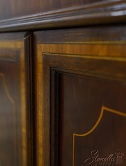 73676: English Made Mahogany Inlaid Corner Cabinet 2 Of 2
