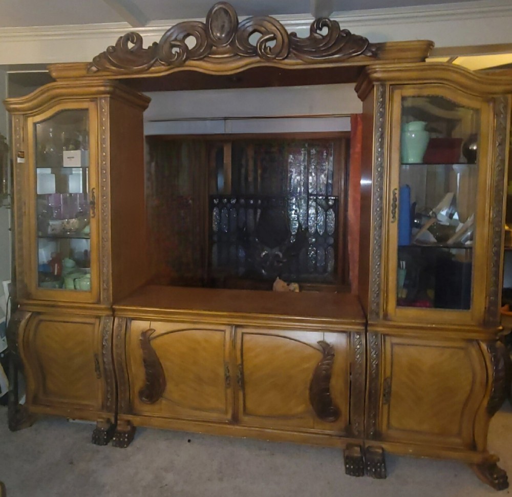 French Style Entertainment Center 2 Beveled China Cabinets
