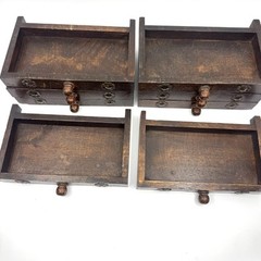 Antique Asian 8 Drawer Wooden Metal Handmade Jewelry/Spice Organizer Cabinet