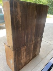 Antique Primitive Painted Shelf Cabinet Cupboard Pantry Country Kitchen 2 Piece