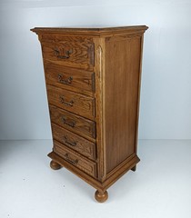 Large Tall chest of drawers Cabinet vintage wood storage