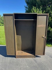Vintage 1910s Terrell’s Equipment Metal Industrial Parts Cabinet Wardrobe + Key